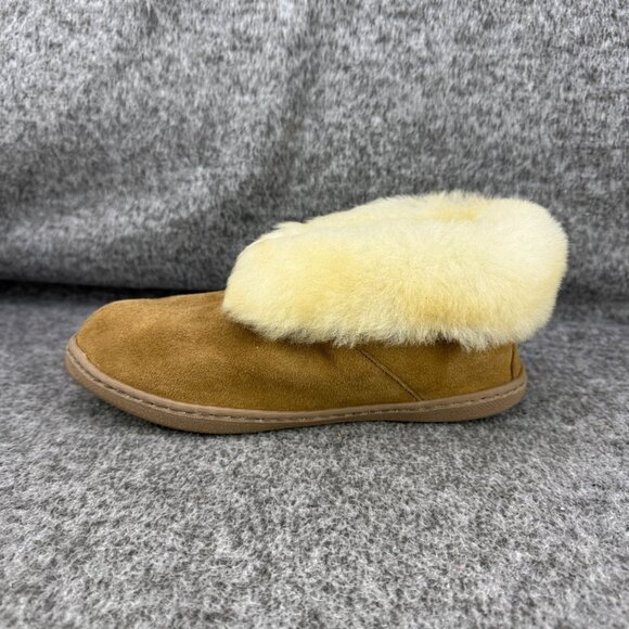 ✅Women's 7 Minnetonka Sheepskin Ankle Boot Golden Tan Slippers 3351 Moccasins - Picture 10 of 14